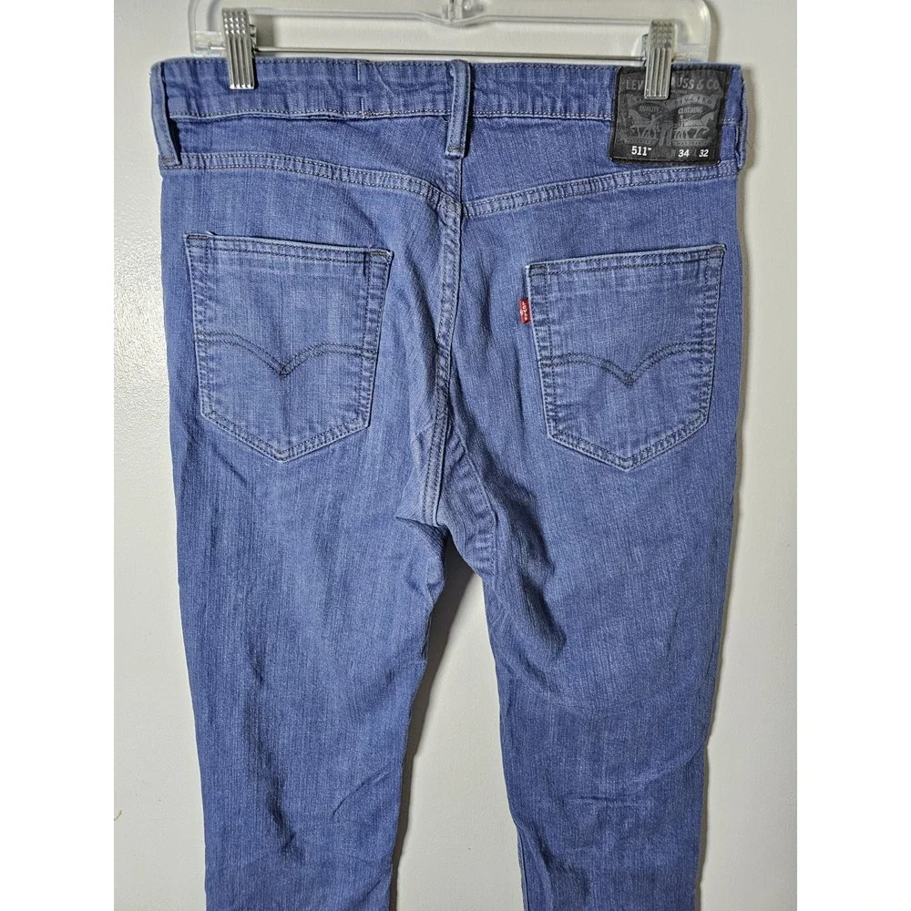 Levis 511 Black Label Stretch Denim Jeans Blue Men's Size 34x32 Fits 32x31